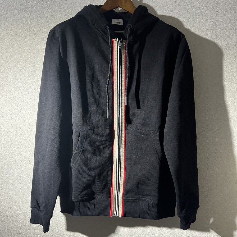 Burberry Web Stripe Hooded Zip-Up Jacket Size S